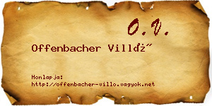 Offenbacher Villő névjegykártya